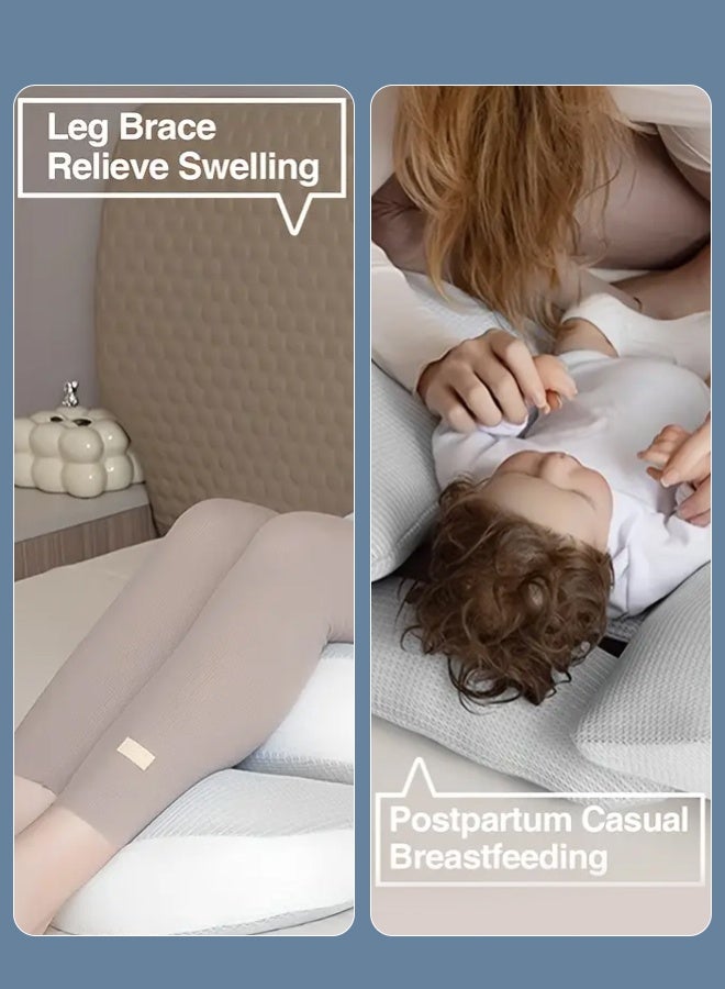 سوفت تاتش وسادة الحمل وسادة حمل مريحة (إرجونومية) - وسادة جسم قابلة للتعديل للنوم على الجانب - وسادة أمومة على شكل حرف U لدعم الظهر والرقبة والوركين - مصنوعة من قماش التنسل - مستلزمات حمل أساسية ومريحة للأمهات (رمادي) - Image 5