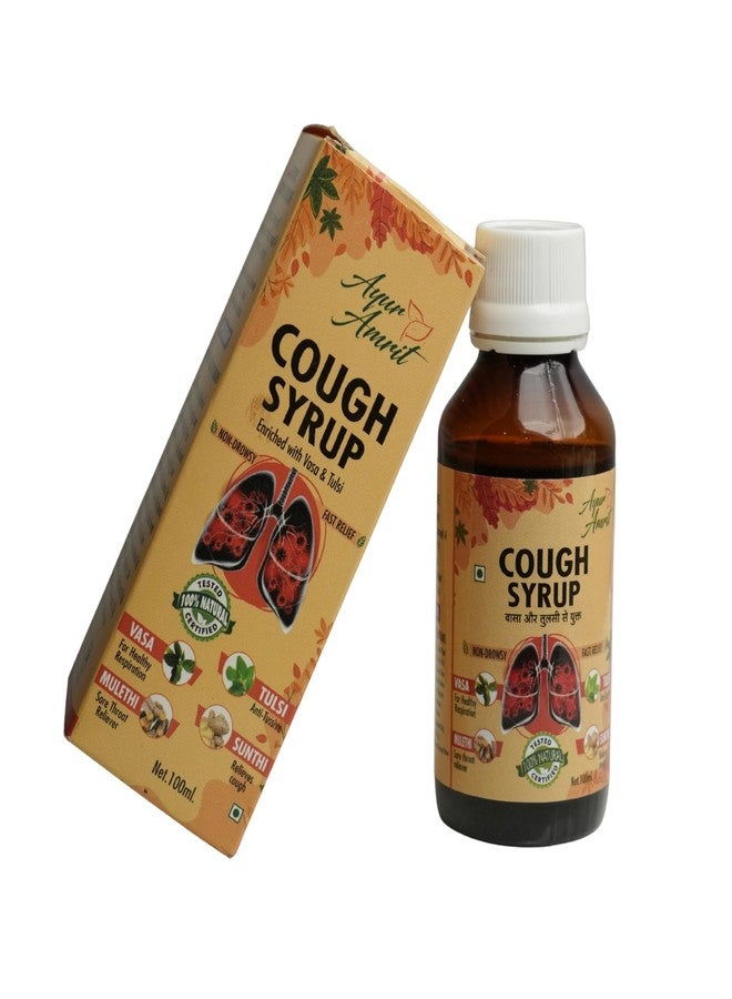 Ayur Amrit Cough Syrup Ayurvedic Cough Reliever/Cough Relief Syrup for All Types Of cough & Cold खाँसी की दवा-(100ml) - Image 1