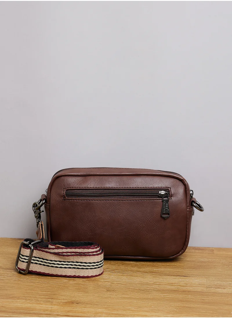 Robert Wood Webbing Detail Crossbody Messenger