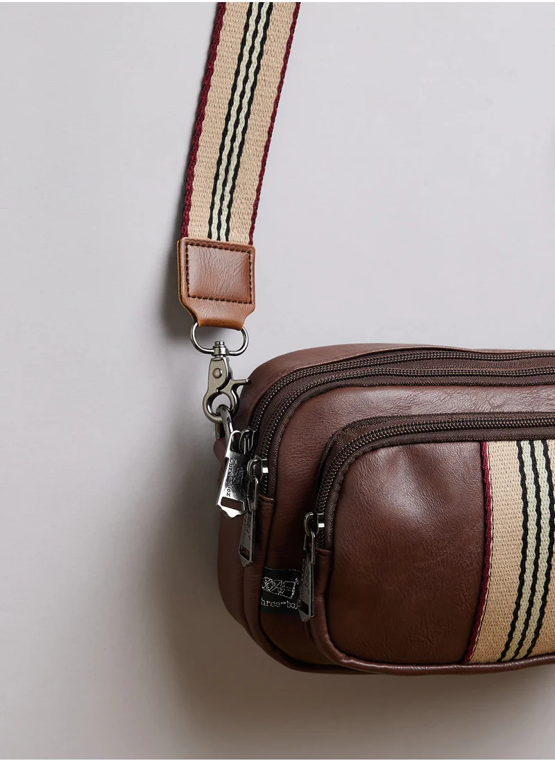 Robert Wood Webbing Detail Crossbody Messenger