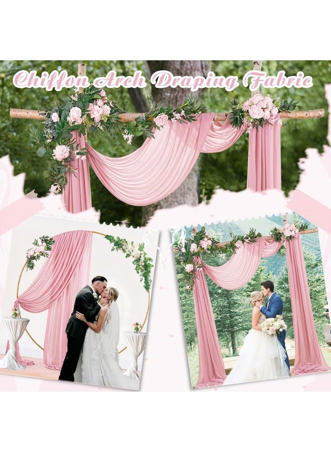 SoarDream Dusty Rose Wedding Drapes 2 Panels 6 Yards Sheer Backdrop Curtains for Bridal Shower Wedding Arches for Ceremony Decorations - Image 5