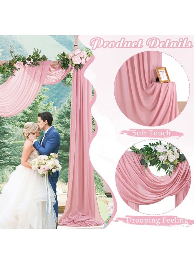 SoarDream Dusty Rose Wedding Drapes 2 Panels 6 Yards Sheer Backdrop Curtains for Bridal Shower Wedding Arches for Ceremony Decorations - Image 4