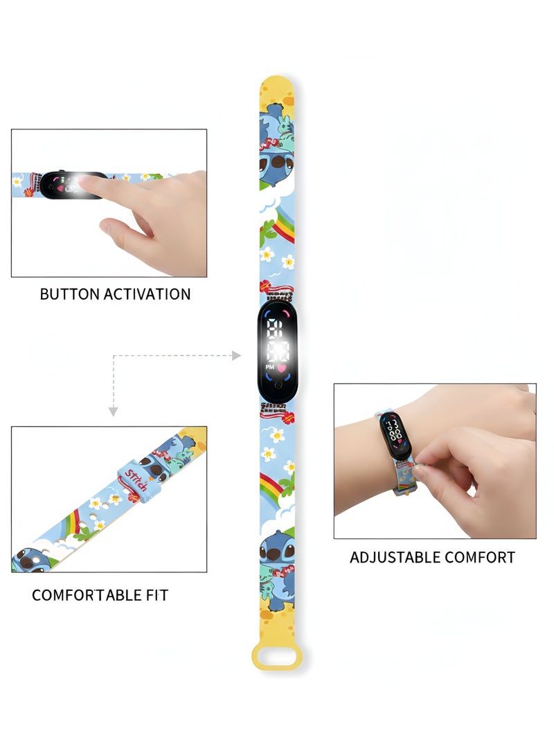 STITCH Kids Digital LED Watch – Button Touch Wrist Watch –Adjustable Silicone Strap ft Stitch Cartoon Character for Boys & Girls - Image 3