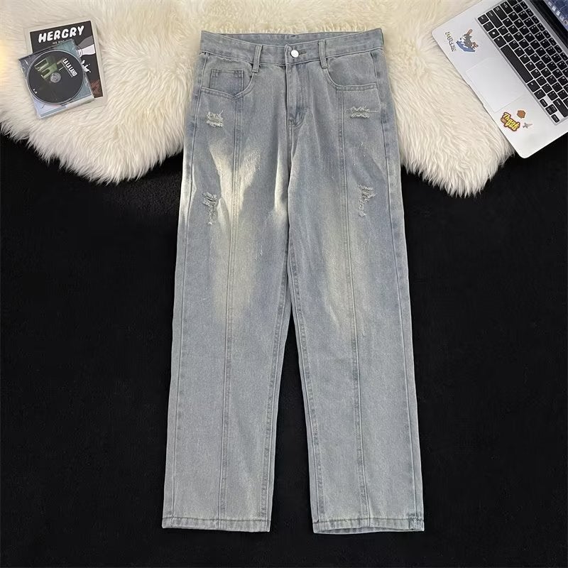 Unisex Classic Denim Jeans Loose Fit Daily Outdoor Wear - Image 1