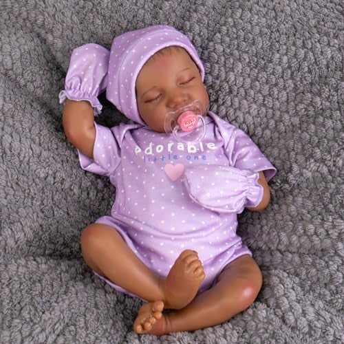 Aori Reborn Baby Dolls Black Realistic Baby Doll Girl Black 18inch Real Life Soft Vinyl American Doll Nice Gift for Kids NewParents GrandParents Doll Collectors - Image 1