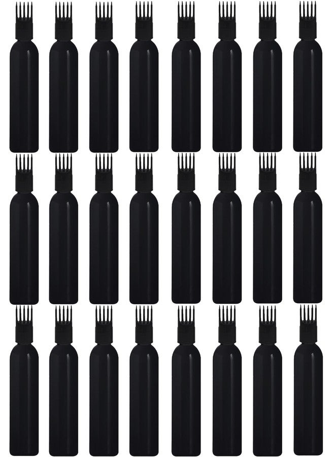 MADHYA Hair Root Comb Applicator Bottle For Applying Hair Oil Shampoo and Medicine, Oil Applicator Bottle For Scalp, 100ml Portable Applicator Hair Root Bottle, Black Bottle Black Comb, Pack of 24 - Image 1