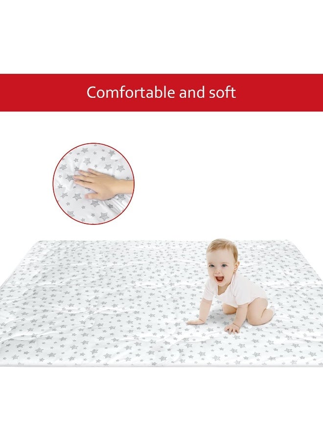 Moonsea Baby Play Mat 71x59 Inches, Thick Baby Crawling Mat, Large, Non Slip Cushioned Baby Playpen Mat  - Image 4