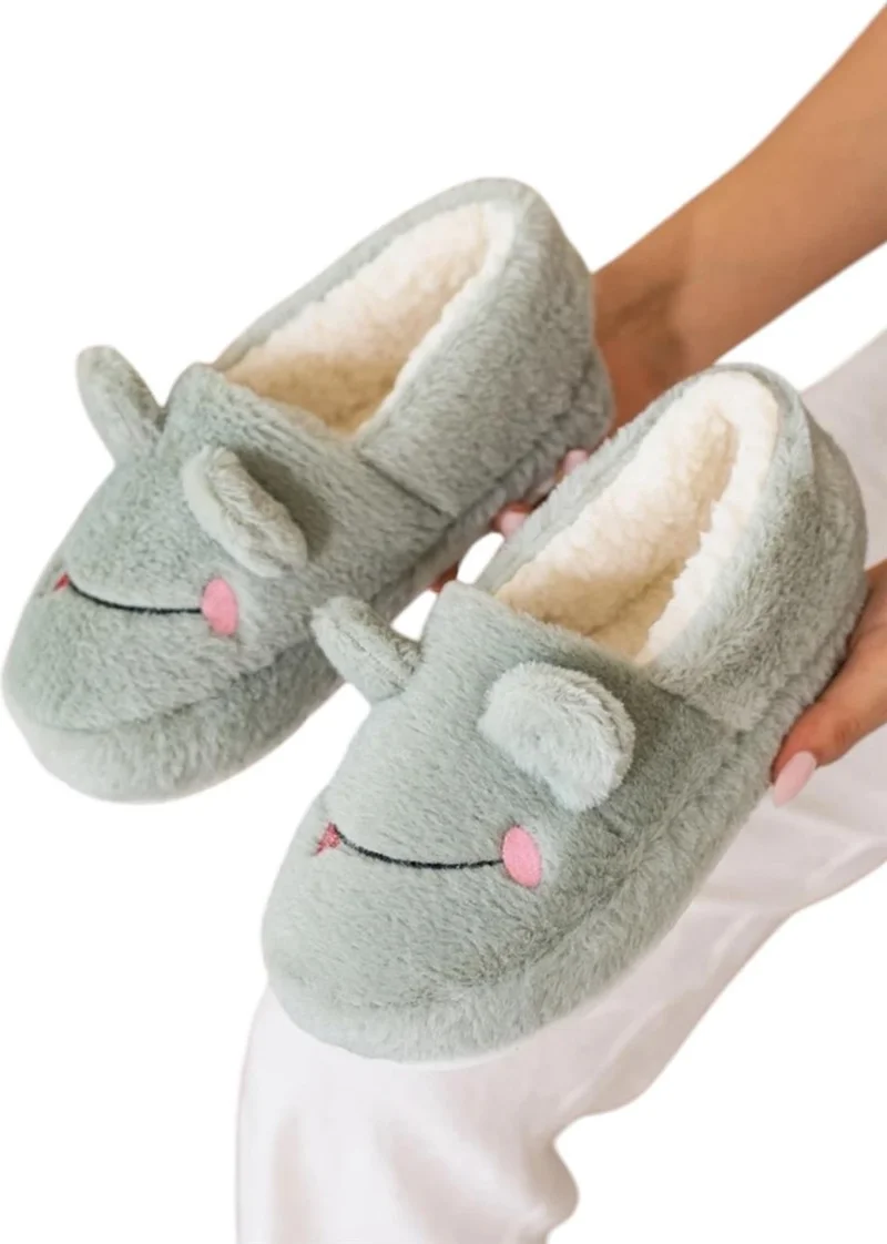 Liger Winter Women's Slipper Home Shoes | Frog Figure | Non-Slip Sole Green