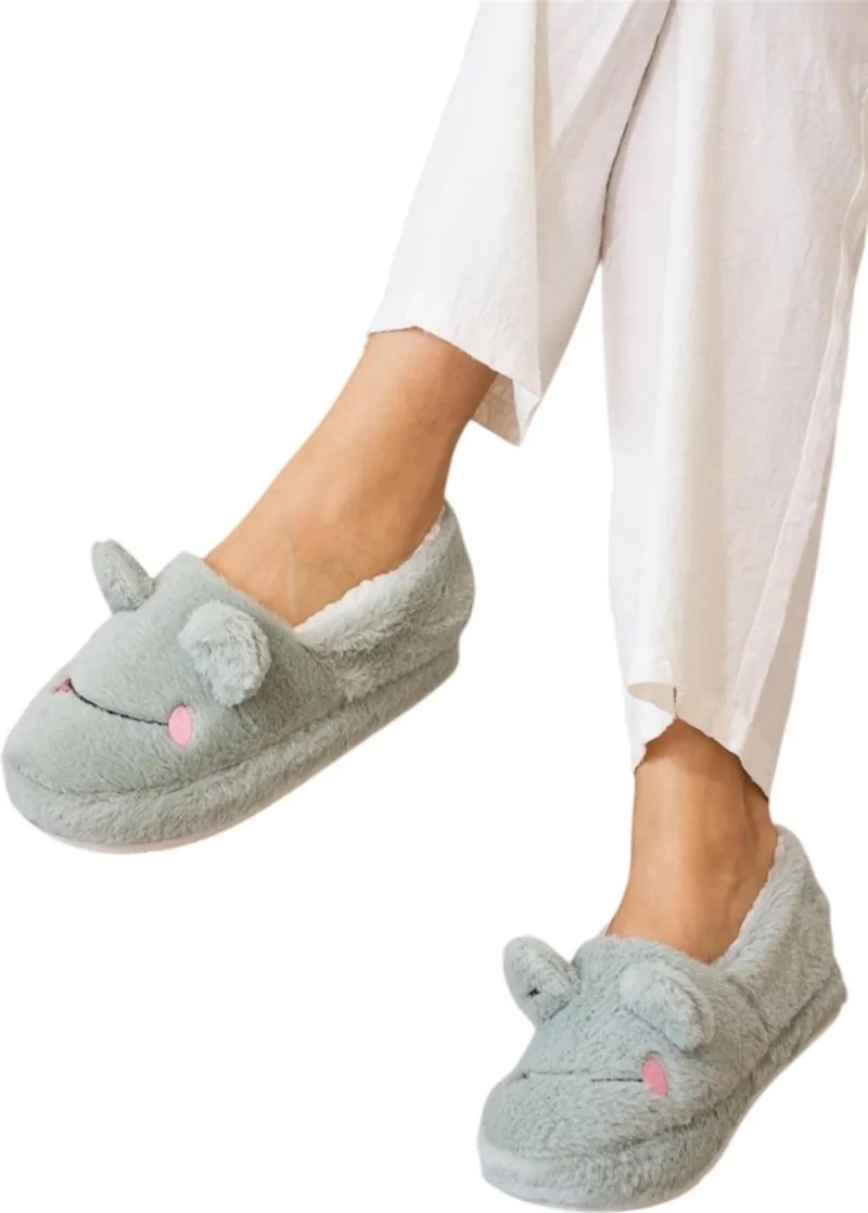 Liger Winter Women's Slipper Home Shoes | Frog Figure | Non-Slip Sole Green