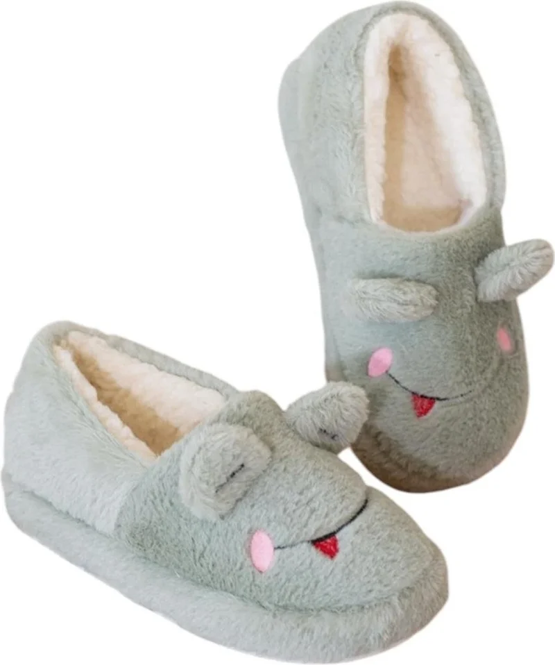 Liger Winter Women's Slipper Home Shoes | Frog Figure | Non-Slip Sole Green