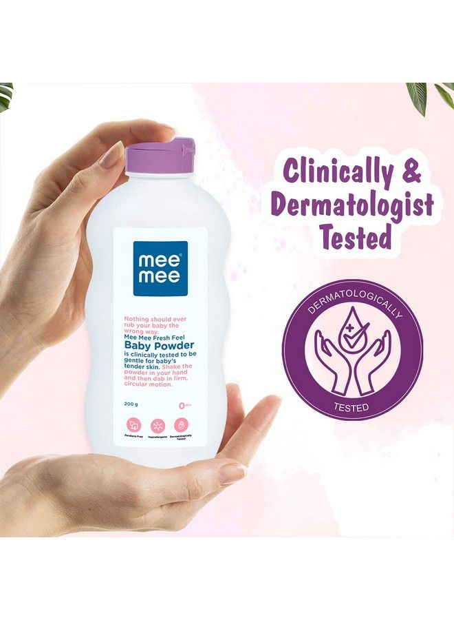 Mee Mee Infant Talcum Powder | Enriched with Avocado Oil | Dermatologist Approved | Rash-Resistant | Paraben-Free, 0m+ | (Fresh Sensation - 200g Single Pack - Image 4