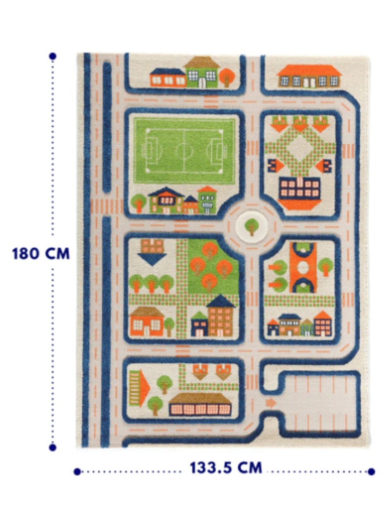 IVI 3D Play Carpet Traffic Design - Large | Blue | Activity Playmat for Kids & Children | Bedroom, Living Room, Nursery Rug | Polypropylene | Foldable | 180 cm x 134 cm - Image 2