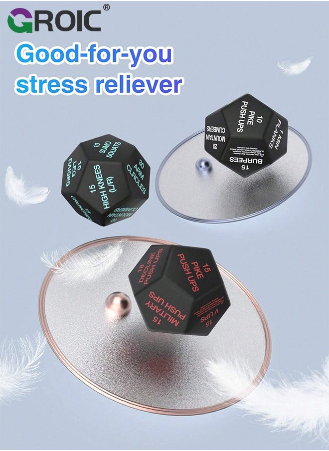 GROIC Workout Dice,Fitness Dice,Fun Workout Games,Exercise Equipment,Exercise Dice for Workouts,Exercise Dice for Fitness, Gym Workouts, WOD, Home Bodyweight HIIT  - Image 2