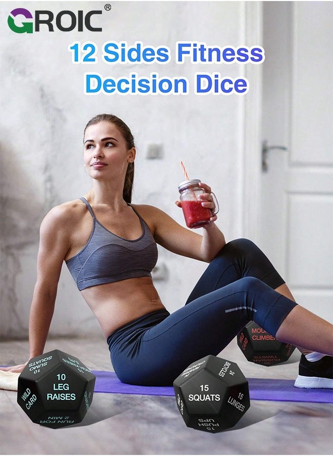 GROIC Workout Dice,Fitness Dice,Fun Workout Games,Exercise Equipment,Exercise Dice for Workouts,Exercise Dice for Fitness, Gym Workouts, WOD, Home Bodyweight HIIT  - Image 5
