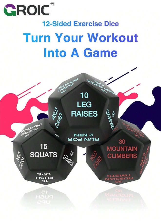 GROIC Workout Dice,Fitness Dice,Fun Workout Games,Exercise Equipment,Exercise Dice for Workouts,Exercise Dice for Fitness, Gym Workouts, WOD, Home Bodyweight HIIT  - Image 3