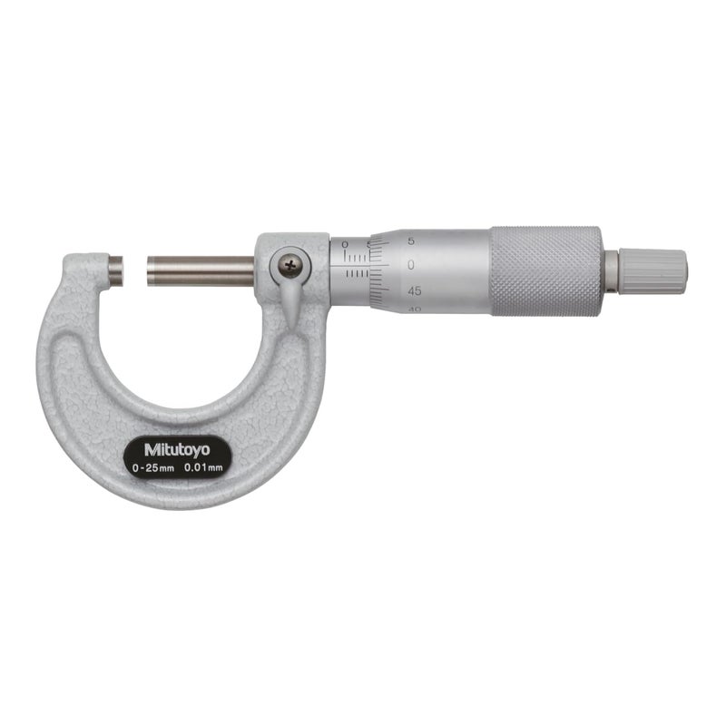 Mitutoyo 103129 Outside Micrometer Bakedenamel Finish Ratchet Stop 025mm Range 0001mm Graduation 0002mm Accuracy - Image 1