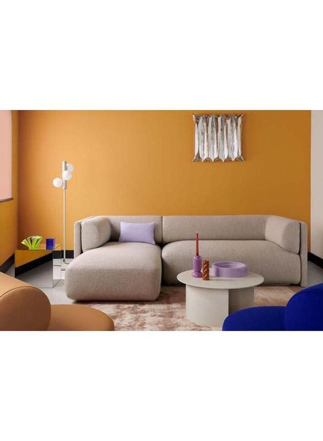 الهوم كنب أنيقة على شكل حرف L بيج - 90x250x150x45 سم - خشب سويدي من الهوم