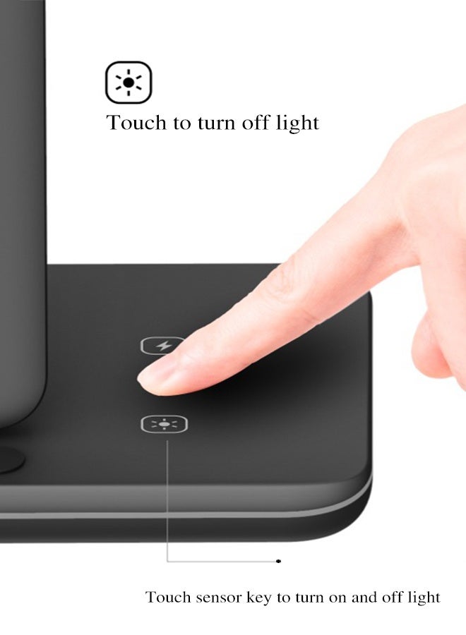 General 3 in 1 Magnetic Wireless Charger, 15W Fast Charging Station for iPhone 13/ pro/ pro-Max/ 12/ 12 Pro Max, Support for iWatch, for AirPods Pro for Bonus 18W QC 3.0 Adaptor and Magetic Metal Ring (Black)  - Image 2