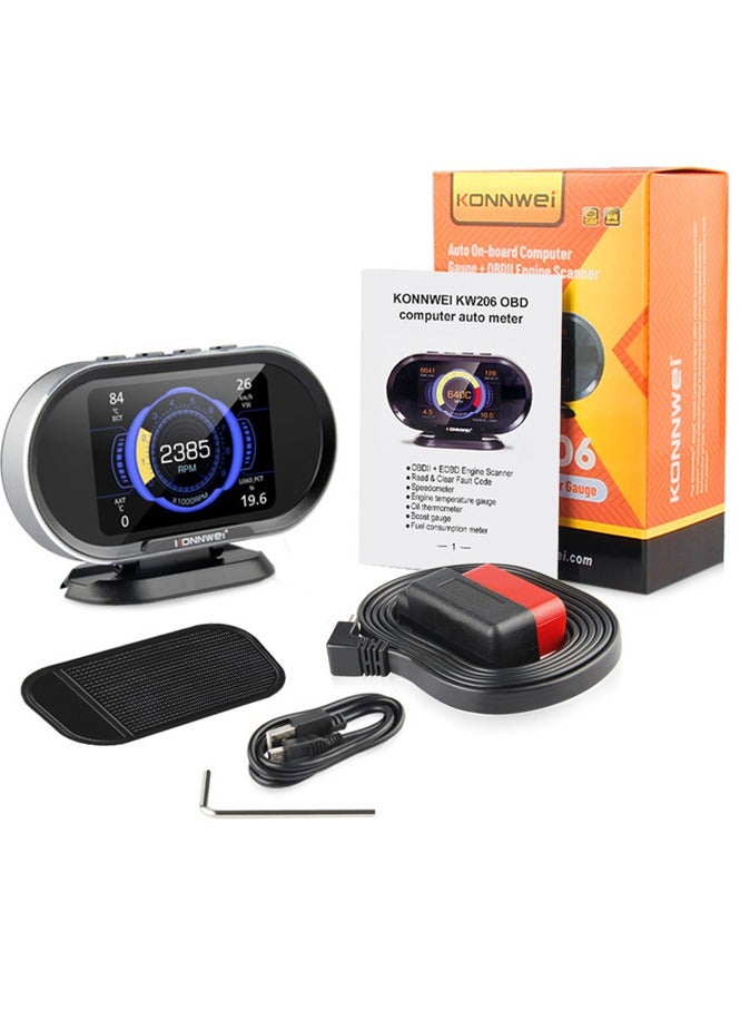 KONNWEI HUD 3.5in HUD Head Up Display عداد سرعة السيارة OBDII كمبيوتر الرحلات الرقمي الذكي OBDII ماسح OBDII أداة تشخيص OBDII إنذار السرعة - Image 2
