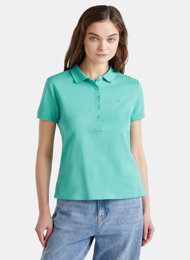 Benetton Slim Fit Polo In Stretch - Image 1