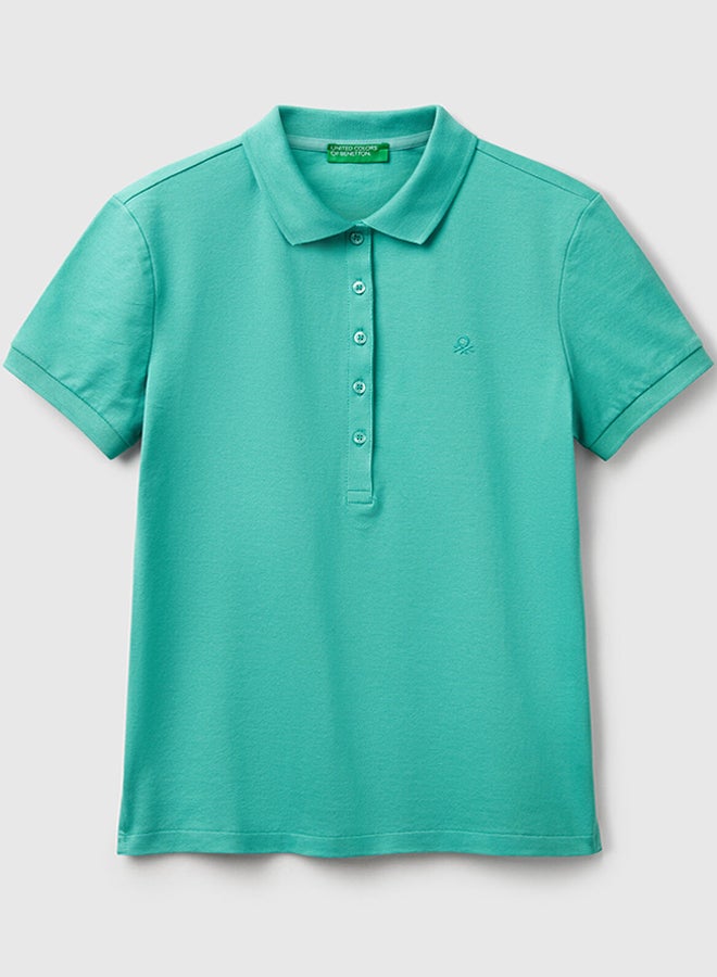 Benetton Slim Fit Polo In Stretch - Image 3