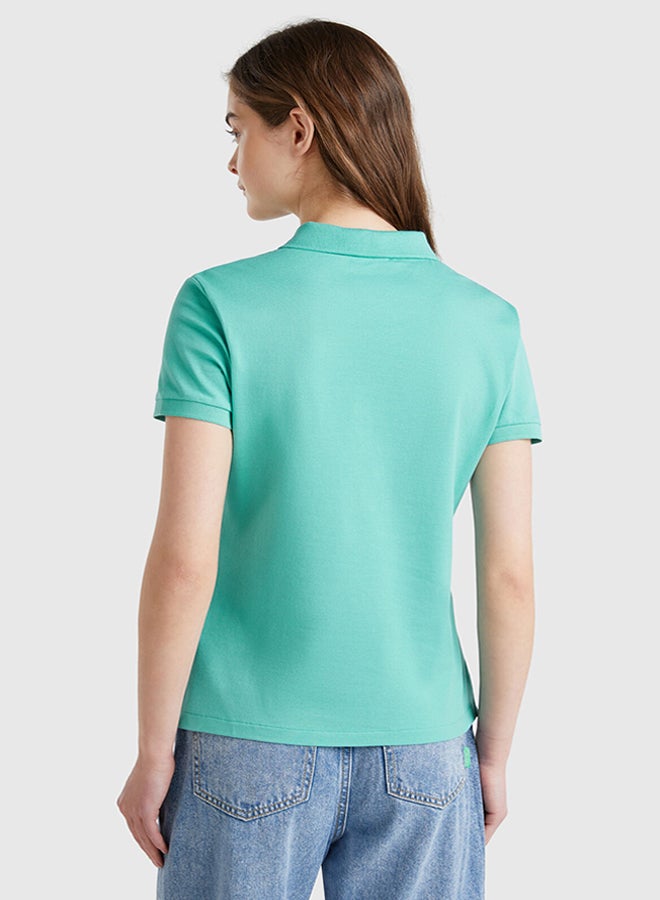 Benetton Slim Fit Polo In Stretch - Image 2