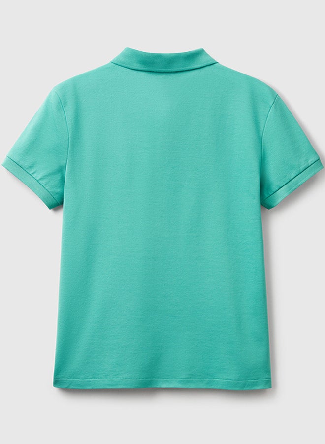 Benetton Slim Fit Polo In Stretch - Image 4