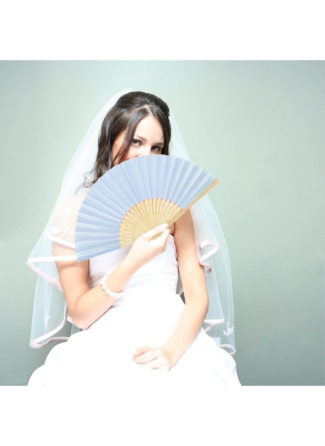 Generic Handheld Folding Fan White, Paper Hand Chinese/Spanish Fans Wedding For Dancing Cosplay Props Wedding Party Home Decorations  - Image 5