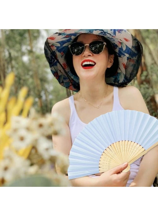 Generic Handheld Folding Fan White, Paper Hand Chinese/Spanish Fans Wedding For Dancing Cosplay Props Wedding Party Home Decorations  - Image 3