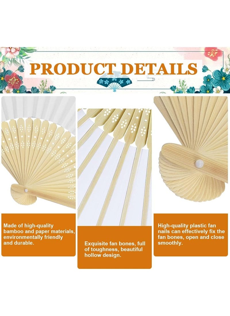 Generic Handheld Folding Fan White, Paper Hand Chinese/Spanish Fans Wedding For Dancing Cosplay Props Wedding Party Home Decorations  - Image 4