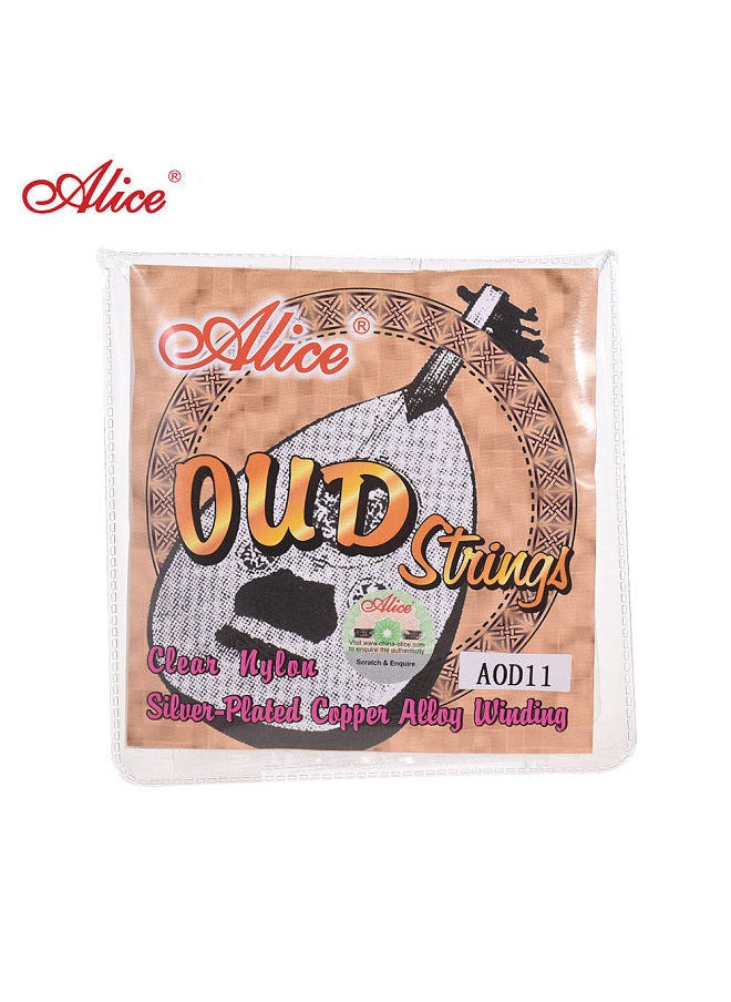 Alice - AOD11 11-String Oud Strings Set(G-D-A-E-B-F) Nylon Core Silver Plated Copper Alloy Winding (.022-.041) - Image 1