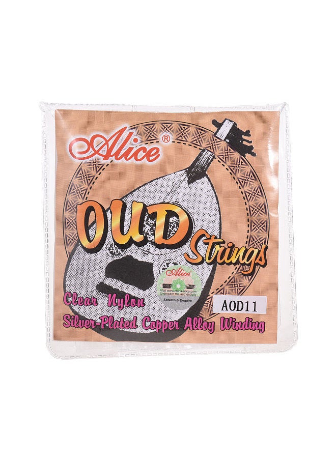 Alice - AOD11 11-String Oud Strings Set(G-D-A-E-B-F) Nylon Core Silver Plated Copper Alloy Winding (.022-.041) - Image 1