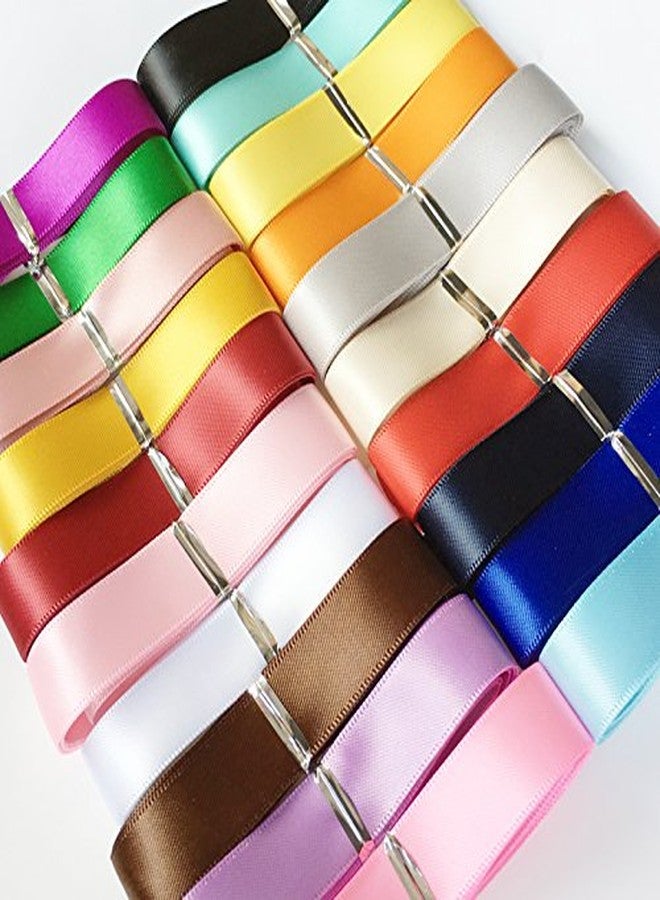 شينكو كرافت مجموعة شرائط ساتان بوليستر مزدوجة الوجه من تشينكو كرافت لصنع مجوهرات ربطات الشعر (5/8 بوصة (15 مم)، متعددة الألوان) - Image 4