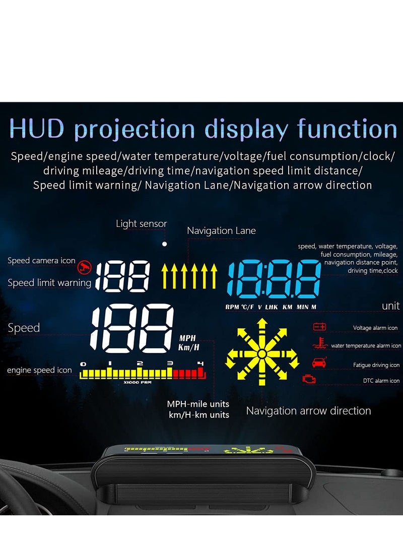 جولف لينك شاشة عرض أمامية GULFLINK (HUD) عداد سرعة السيارة M15 - Image 3