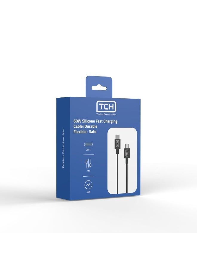 TCH 60 W Silicone Fast Charging Cable Durable Flexible Safe 1 Meter USB C for smartphones, tablets, laptops, and more - Image 3
