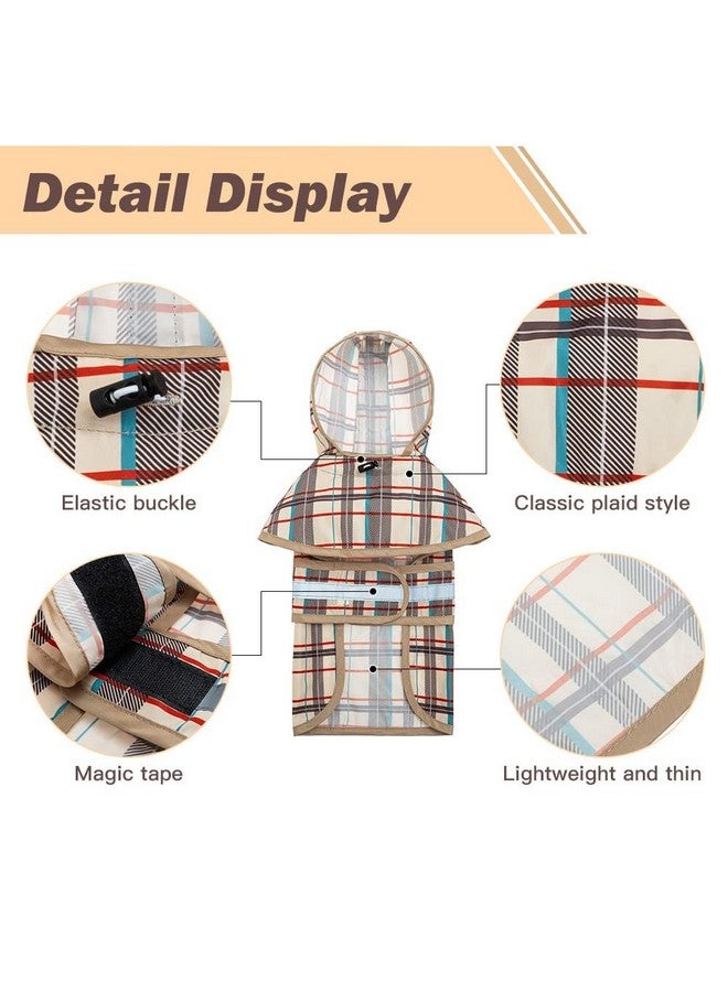 كولتيل معطف واق من المطر للكلاب بغطاء رأس وغطاء رأس مع فتحة للمقود، معطف واق من المطر للكلاب الصغيرة والمتوسطة الحجم، سترة مطر مقاومة للماء للكلاب مع شريط عاكس، ملابس مطر قابلة للتعديل وجيدة التهوية للجراء - بيج - Image 4