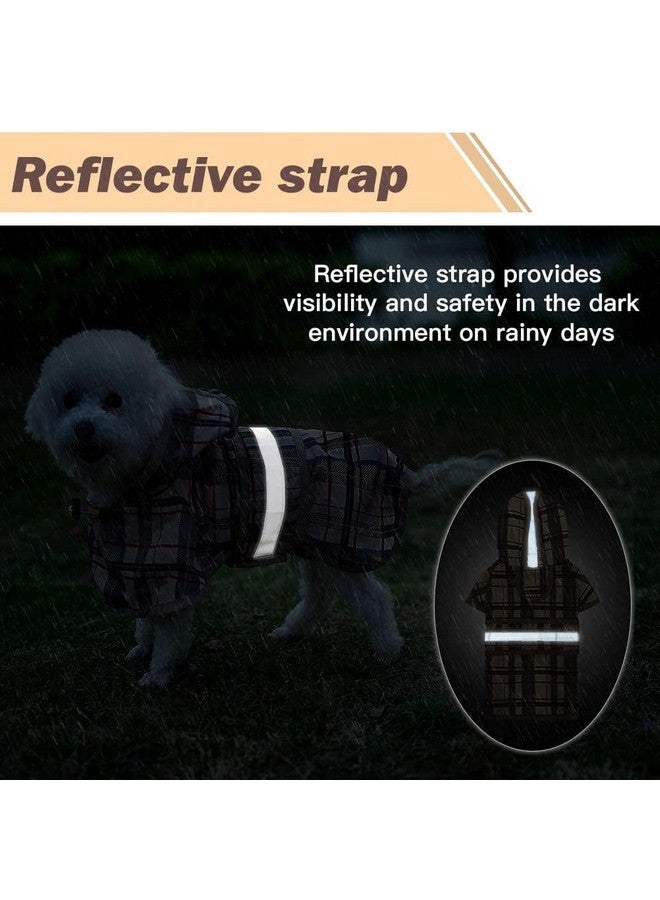 كولتيل معطف واق من المطر للكلاب بغطاء رأس وغطاء رأس مع فتحة للمقود، معطف واق من المطر للكلاب الصغيرة والمتوسطة الحجم، سترة مطر مقاومة للماء للكلاب مع شريط عاكس، ملابس مطر قابلة للتعديل وجيدة التهوية للجراء - بيج - Image 5