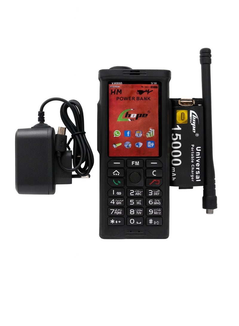 هوب هاتف فائق القوة مزود بأربع شرائح اتصال وبطارية 15000 مللي أمبير في الساعة وإضاءة LED ساطعة - Image 1