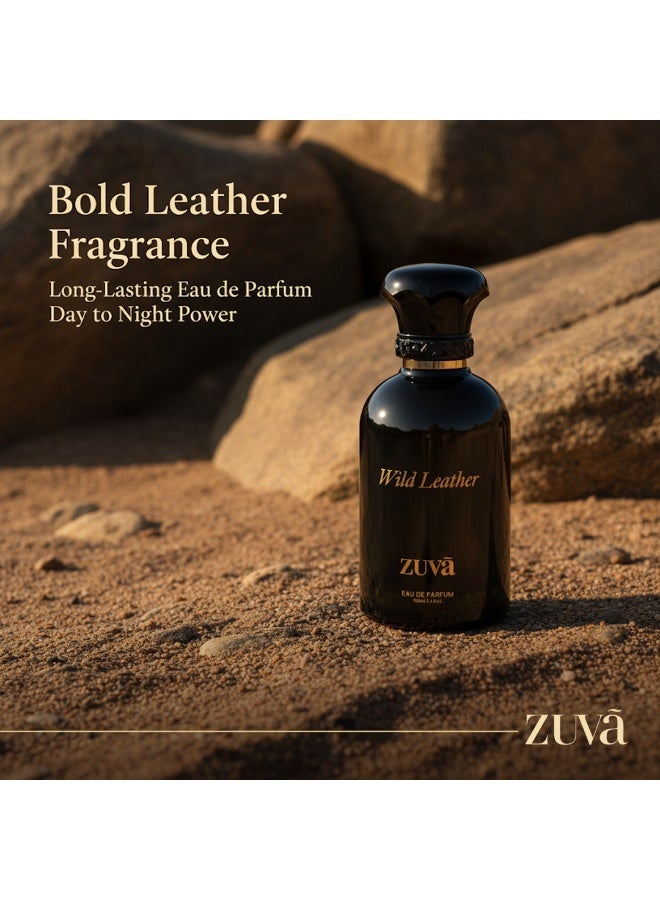 عطور زوفا عطر وايلد ليذر أو دو بارفان 100 مل - عطر طويل الأمد للجنسين برائحة الجلد العربي والعود مع الهيل والزعفران والباتشولي ونجيل الهند - Image 4