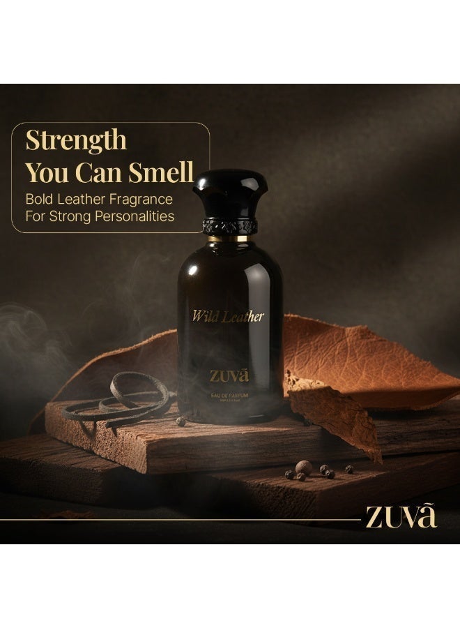 عطور زوفا عطر وايلد ليذر أو دو بارفان 100 مل - عطر طويل الأمد للجنسين برائحة الجلد العربي والعود مع الهيل والزعفران والباتشولي ونجيل الهند - Image 5