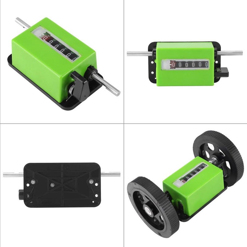Mechanical Length Counter Rolling Wheel, 6 - Digit Meter Counter, Green - Measurement, Dual Wheel Stability, Ideal for Textile and Printing Use - Image 5