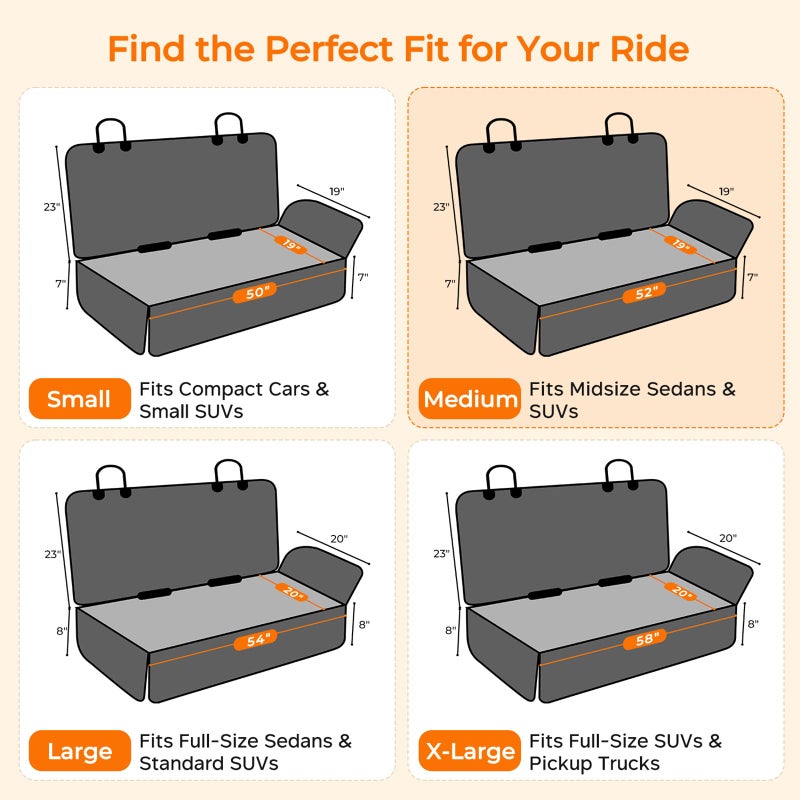 URPOWER Dog Car Seat Cover for Back Seat - Waterproof Car Seat Protector for Child Carseat & Pets, Nonslip Car Seat Covers for Cars, SUVs & Small Trucks - Image 3