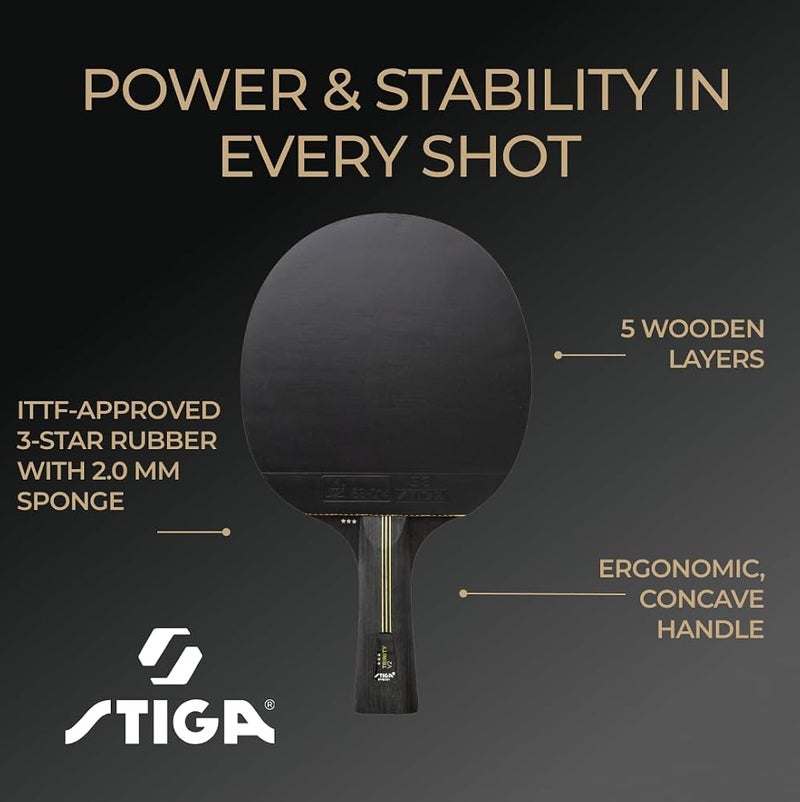 ستيجا مضرب تنس الطاولة STIGA Trinity V2 - خشب من الدرجة الثالثة، مطابق لمعايير ITTF، مع مقبض مريح ومُصمم وفقًا لعلم الوظيفة البشرية - مناسب للاعبين الهجوميين - Image 5