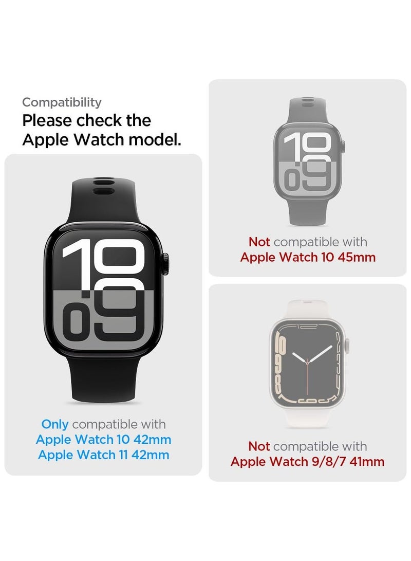 Spigen Elite Shield EZ Fit Apple Watch Series 11 / 10 (42mm) Screen Protector Flexible Film [2 PACK] with Auto Align Install Kit - Image 2