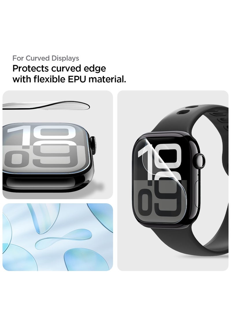 Spigen Elite Shield EZ Fit Apple Watch Series 10 (42mm) Screen Protector Flexible Film [2 PACK] with Auto Align Install Kit  - Image 5