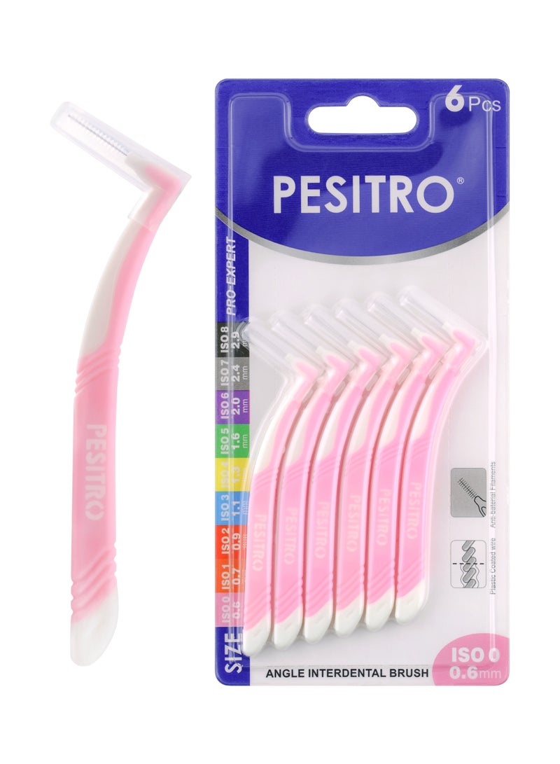 PESITRO ANGLE Interdental Brush Size 0 (0.6 mm) | Ultra-Fine Cleaning for Very Tight Gaps & Sensitive Gums - Image 1
