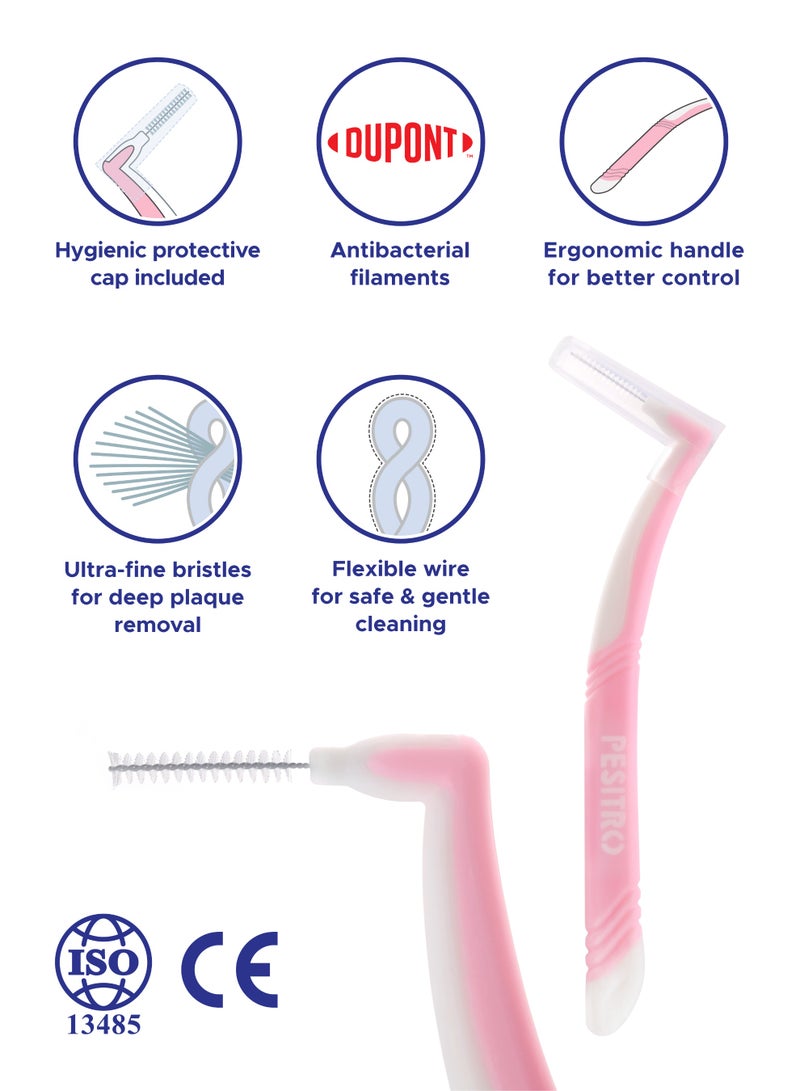 PESITRO ANGLE Interdental Brush Size 0 (0.6 mm) | Ultra-Fine Cleaning for Very Tight Gaps & Sensitive Gums - Image 2