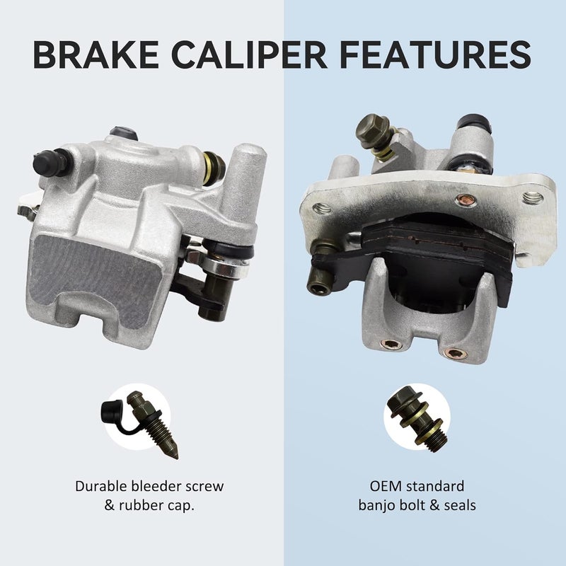 M MATI Front Left Right Brake Calipers & Pads for Suzuki KingQuad 400 450 500 700 750 - Image 4