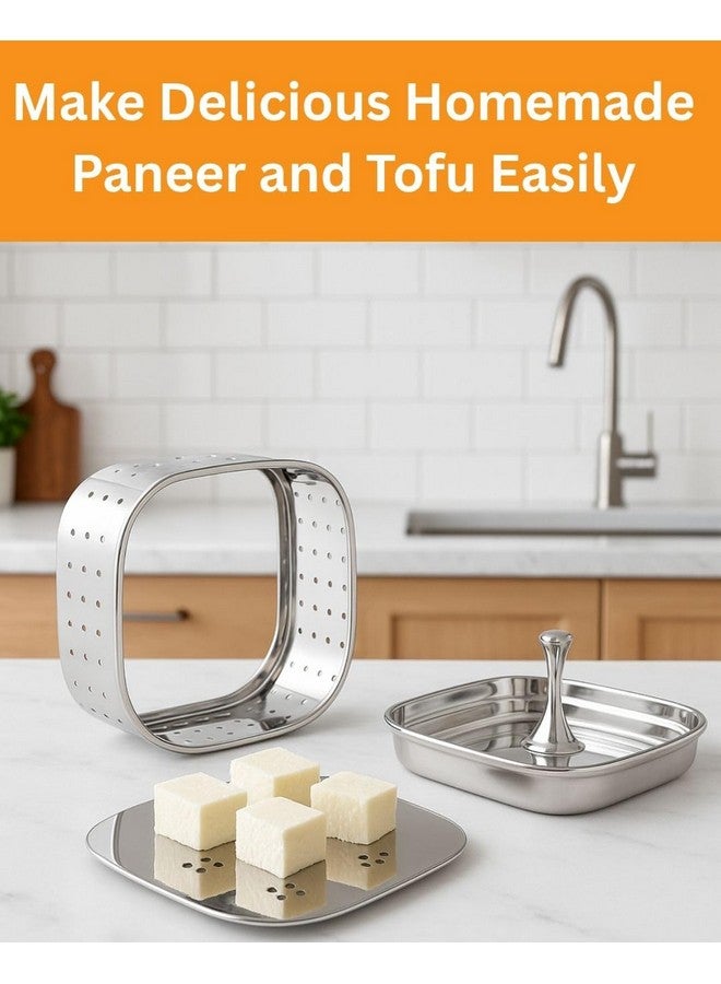 DiBha Stainless Steel Square Shape Paneer Cheese/Tofu/Sprouts Maker/Mould/Press Maker, Color - Silver (Capacity - 700ml) - Image 4