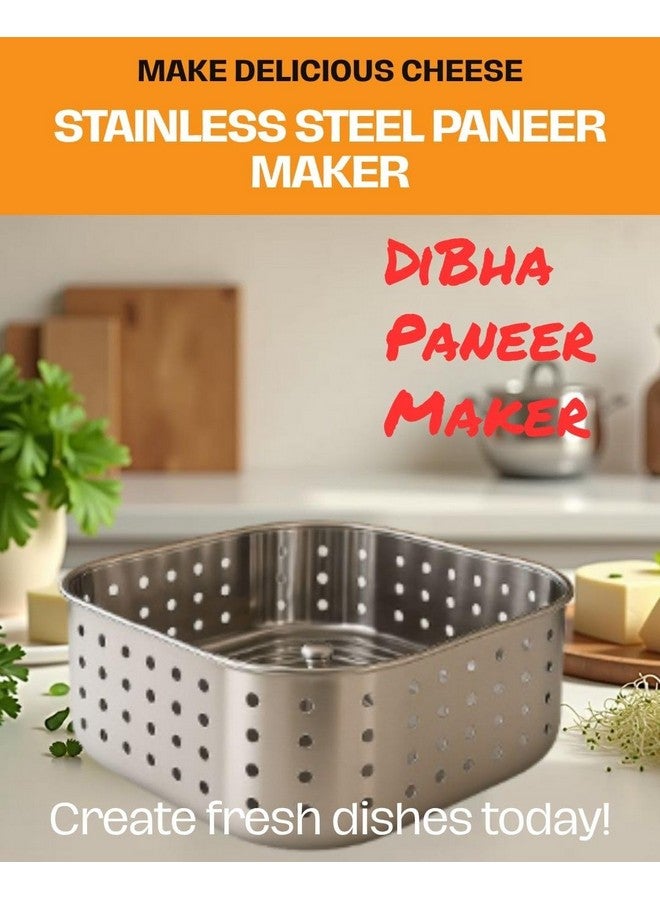 DiBha Stainless Steel Square Shape Paneer Cheese/Tofu/Sprouts Maker/Mould/Press Maker, Color - Silver (Capacity - 700ml) - Image 5